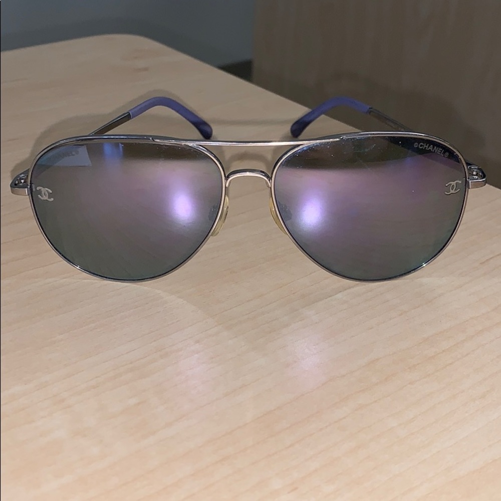 Chanel Purple Aviator Sunglasses